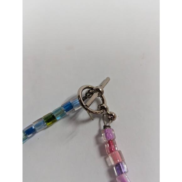 Simple glass bead choker necklace Multicolor - Picture 3 of 4